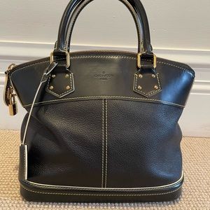 Louis Vuitton black leather Cuir Suhali Yellow Stitching Lock handbag 2007